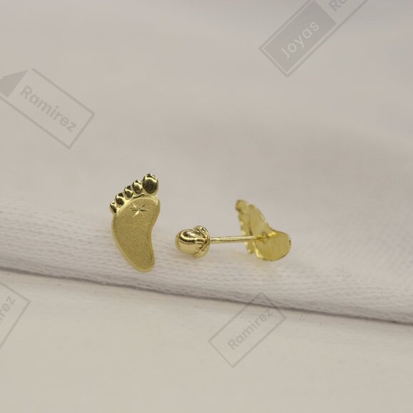14K Solid Gold Baby Feet Earring • Symbol of Love & Motherhood. - Picture 3 of 8